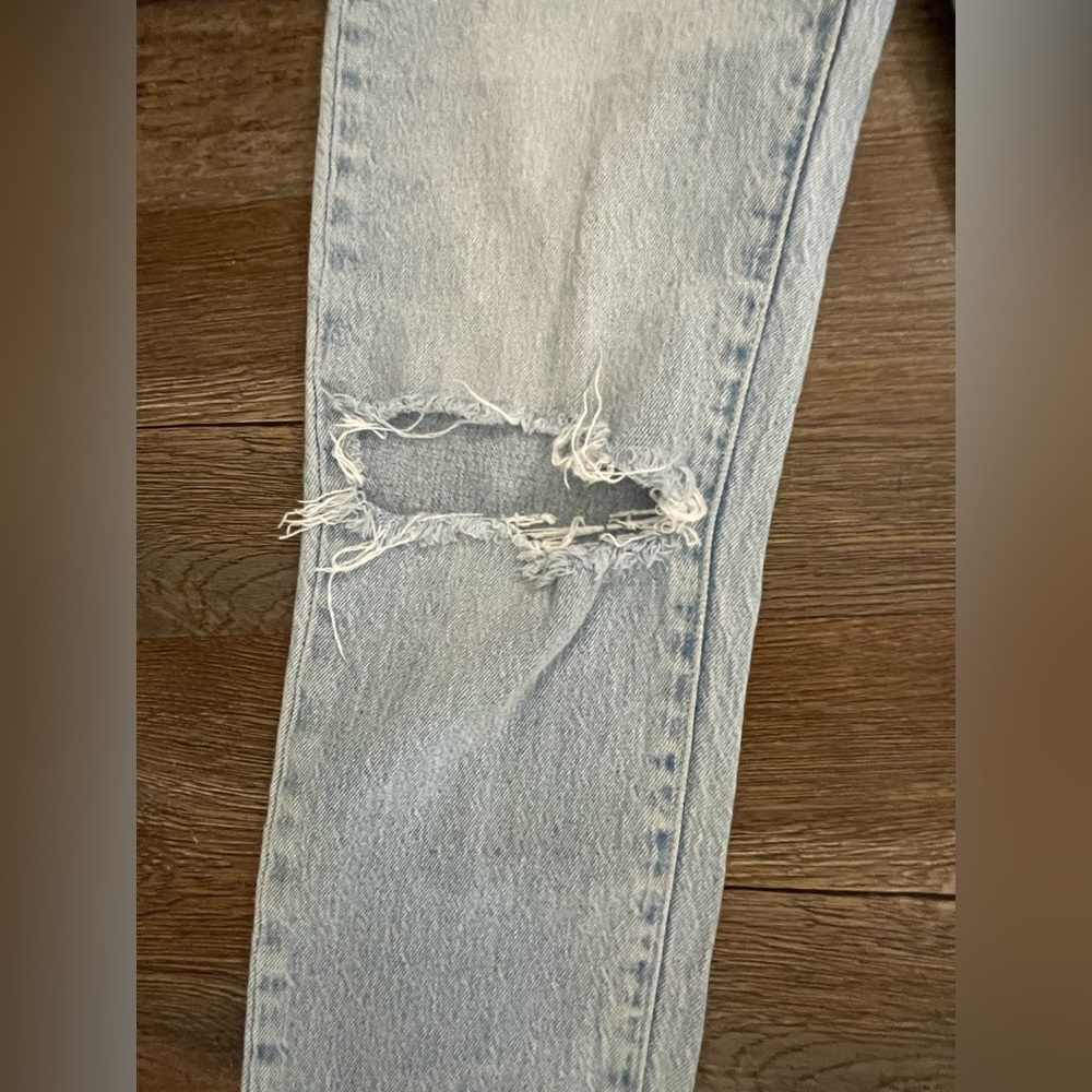 Rolla’s Jeans Women’s US 25 Dusters High Rise Slim Distressed Denim Blue Ripped - Picture 6 of 11